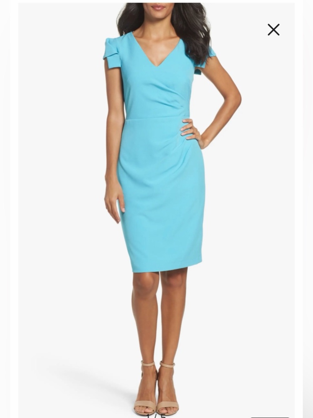 Adrianna Papell Light Blue Midi Dress